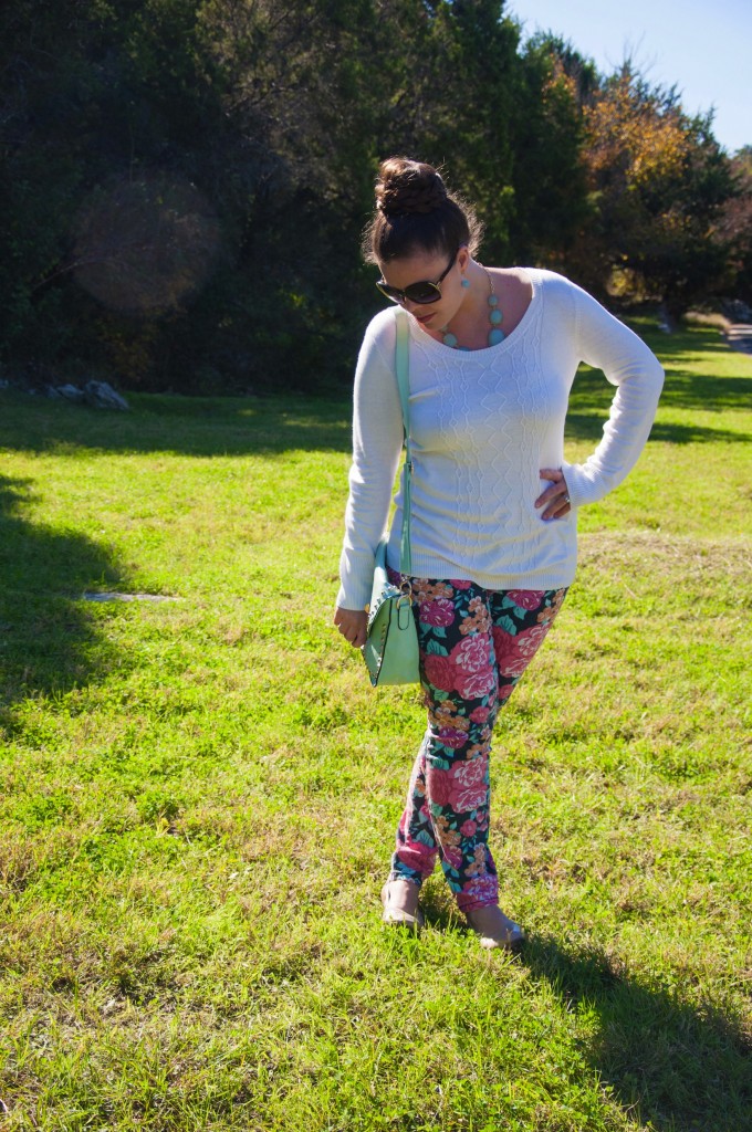 Floral pants and mint