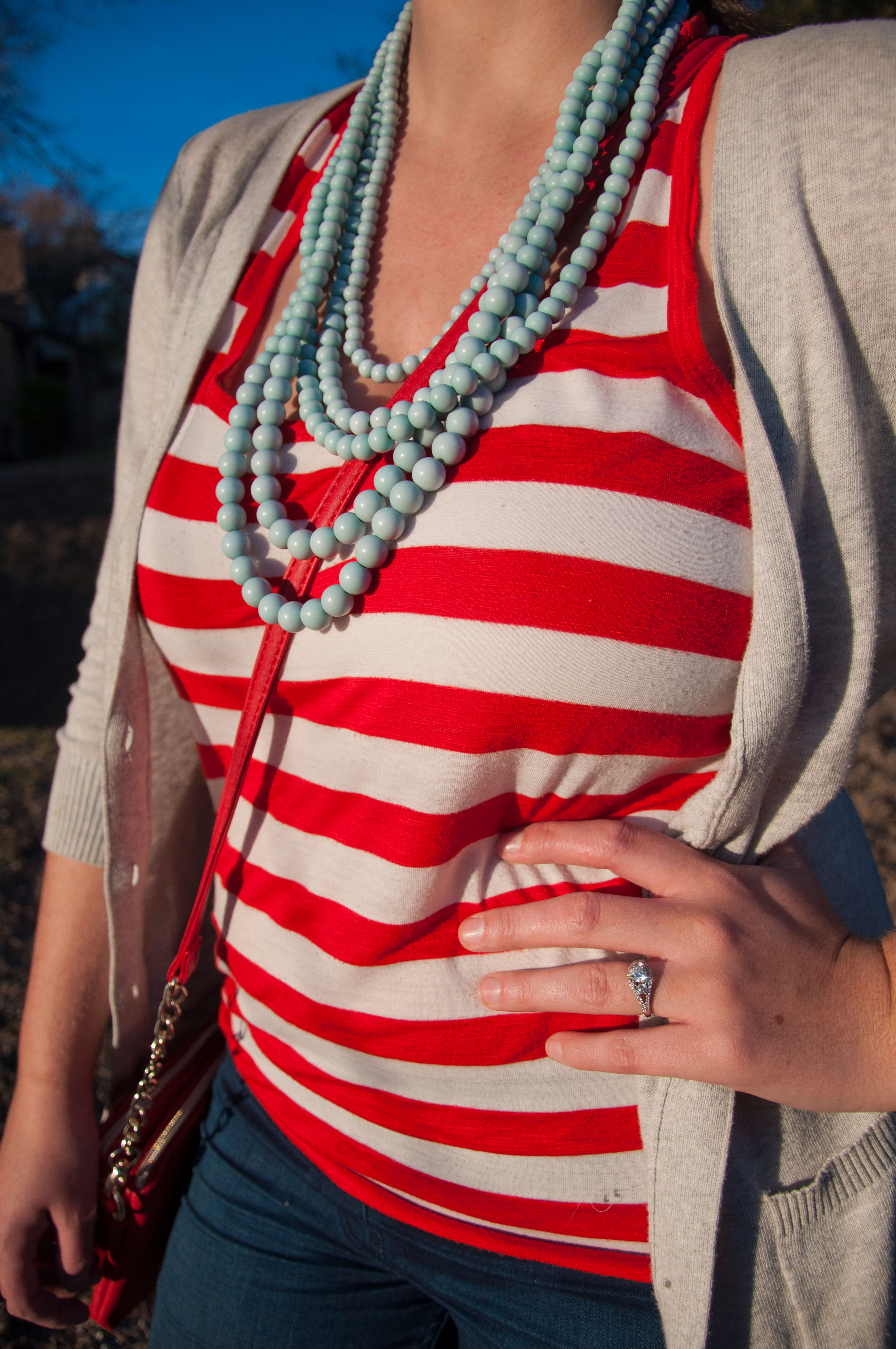 Red and white with a POP of mint!