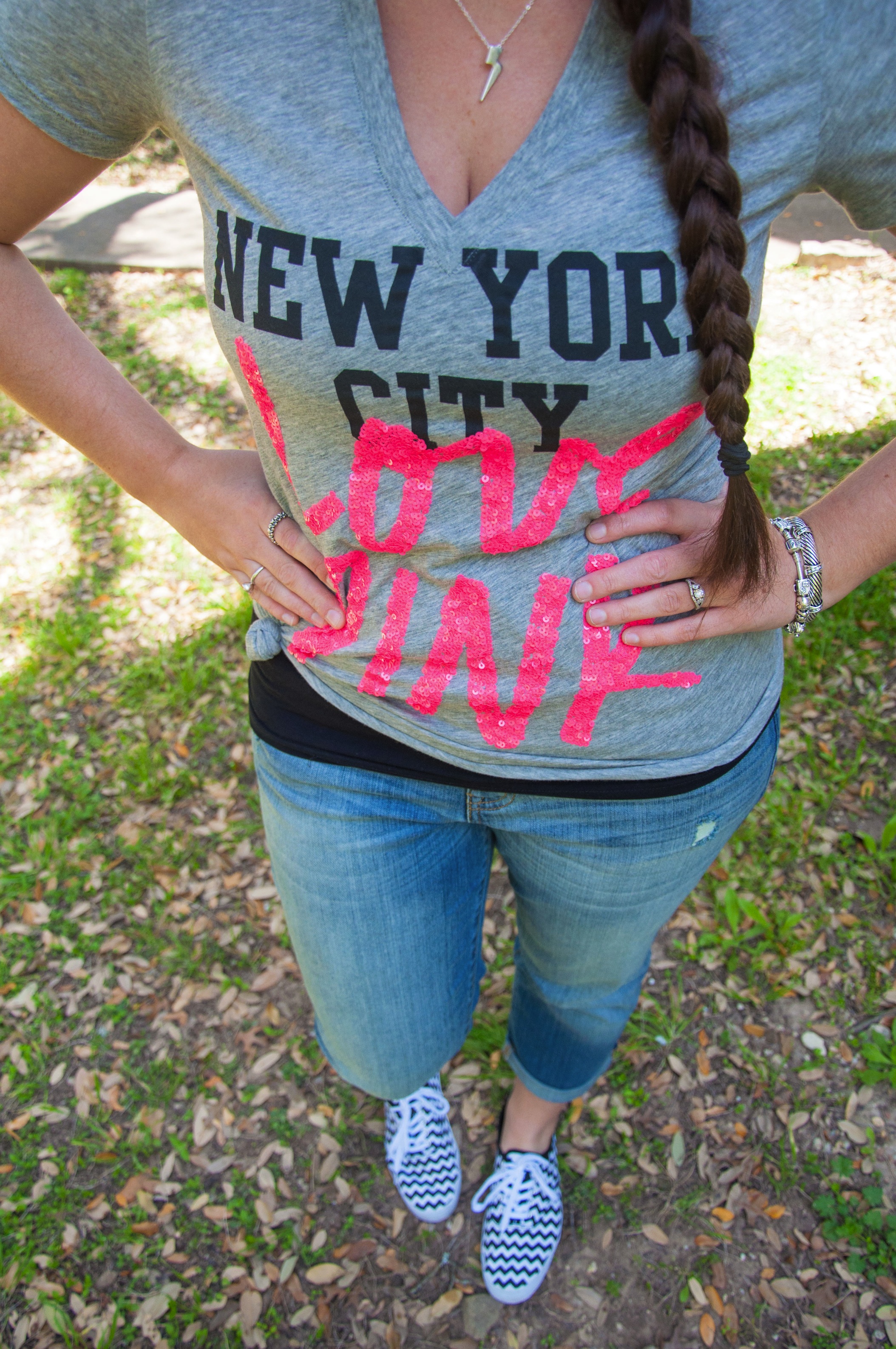 New York City shirt with chevron keds