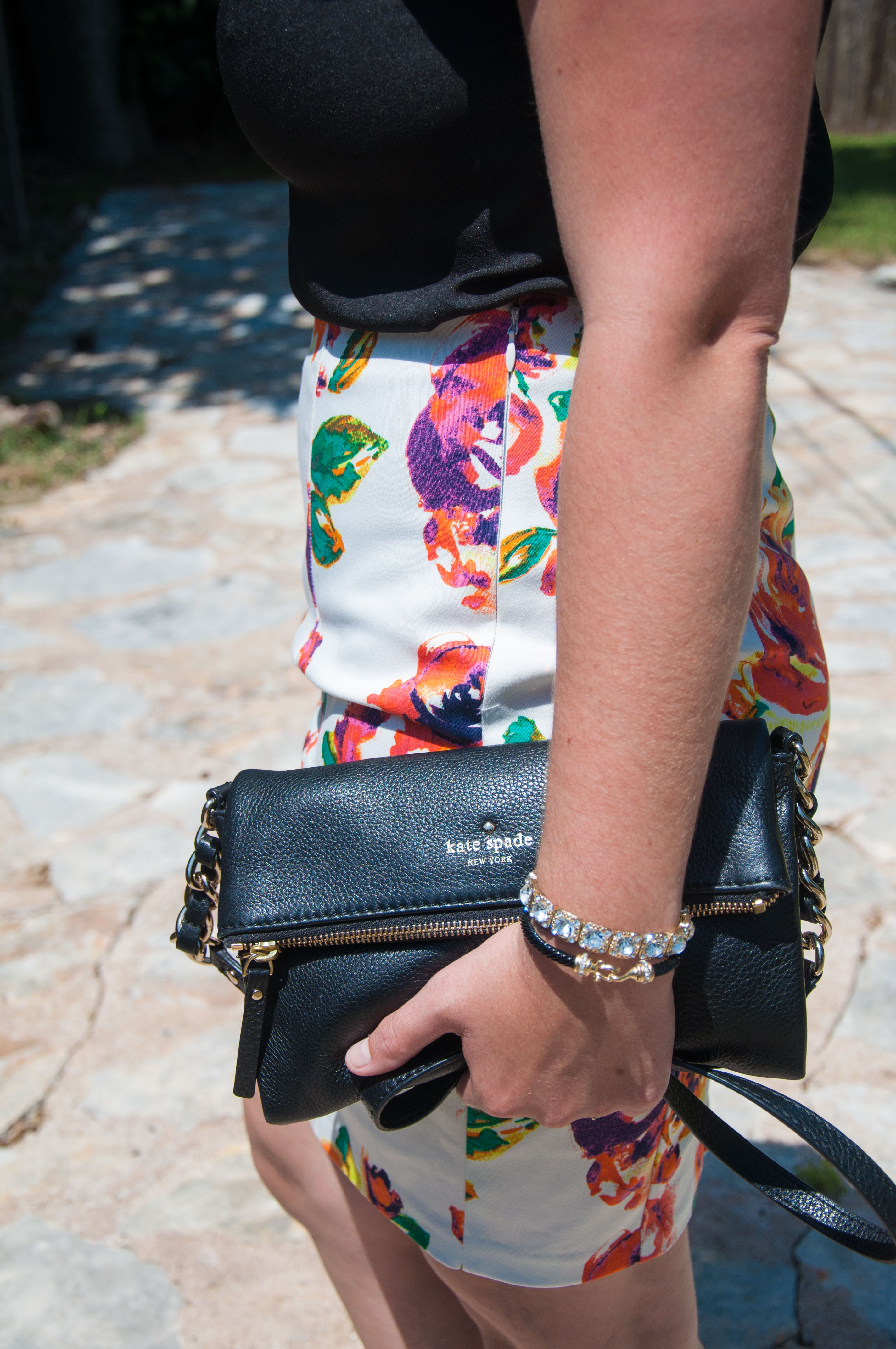 Floral skirt with black top