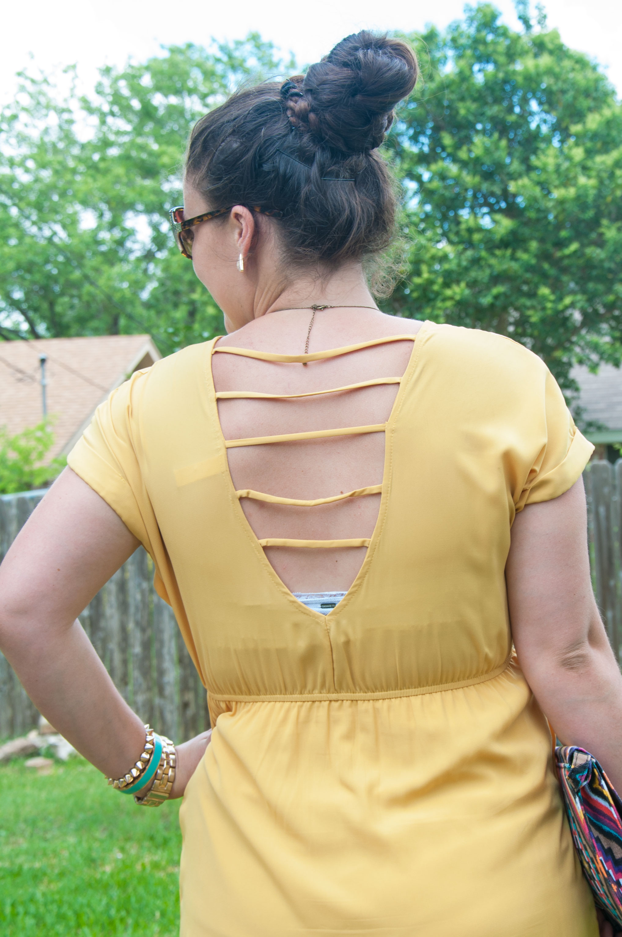 Yellow dress with really cool back
