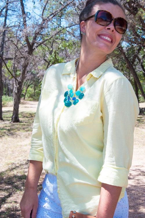Turquoise and yellow outfit inspiration