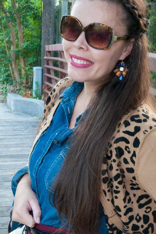 Leopard Cardigan and Chambray
