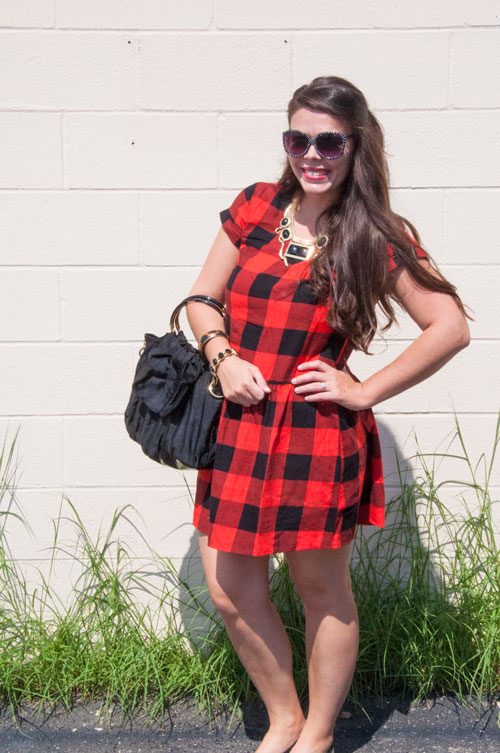 Red and Black Plaid Dress