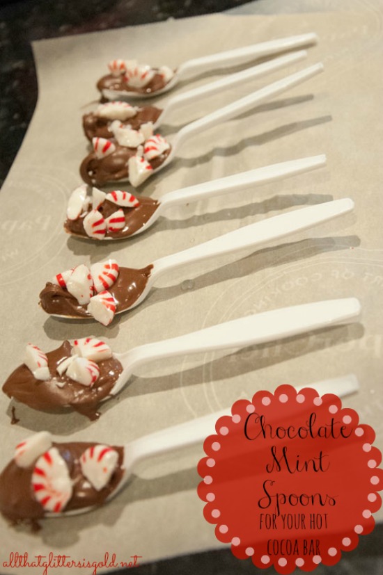 Chocolate Mint Spoons for stirring your hot cocoa
