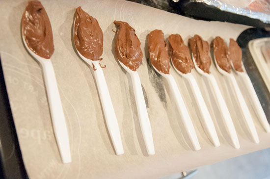 Chocolate dipped spoons for stirring
