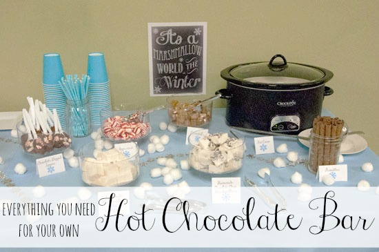 Hot Chocolate Bar and toppings- includes recipe to great crockpot hot chocolate