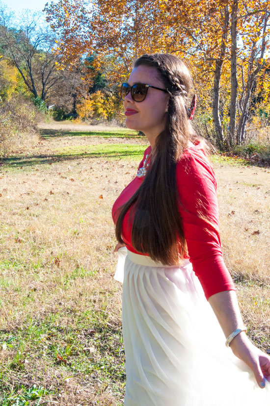 Red Target shirt with Nordstrom Rack Skirt