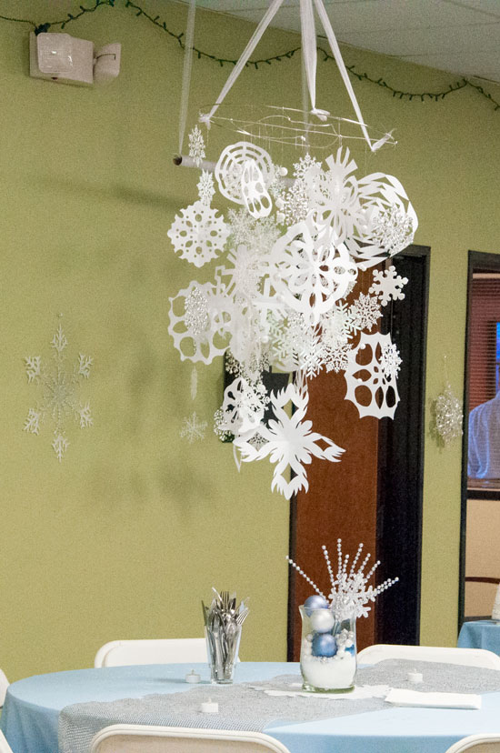 Snowflake Chandelier for Winter or Frozen Party