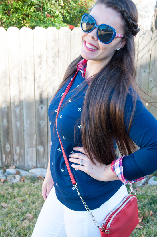 red white and blue outfit for springtime