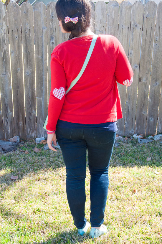 Love those little red heart elbow patches