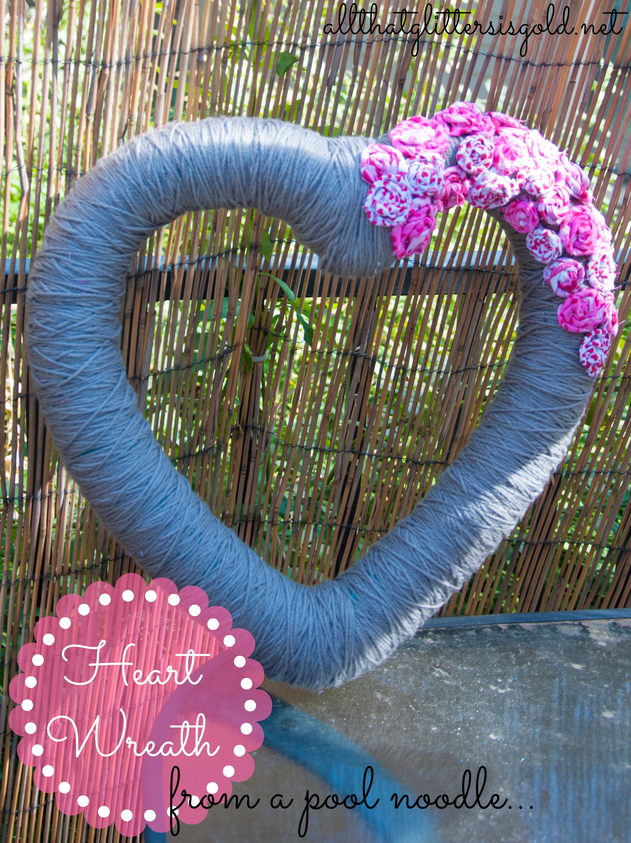 heart wreath from a pool noodle