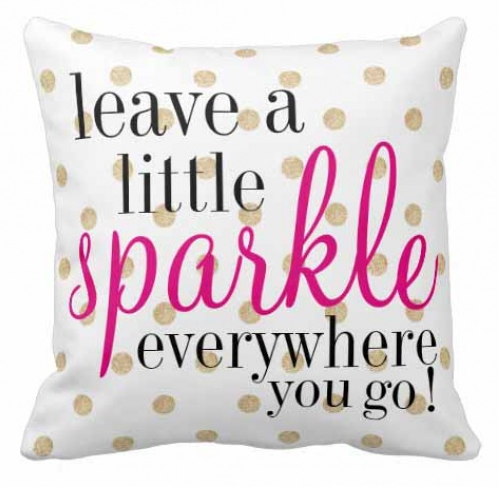 Leave a Sparkle gold dot pillow