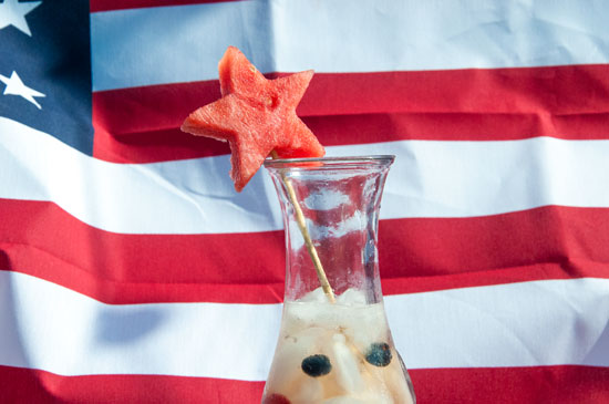 Red, white, and blue sangria