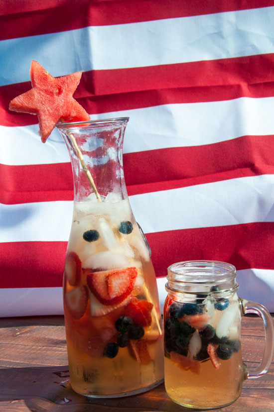 Red, white, and blue sangria