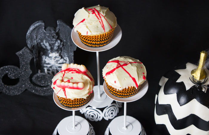 Zombie Blood Cupcakes