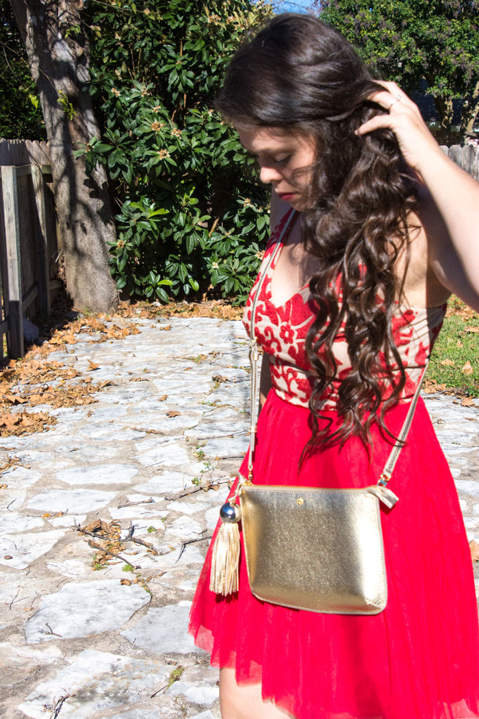 Red semi-formal dress for weddings